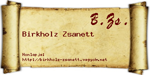 Birkholz Zsanett névjegykártya
